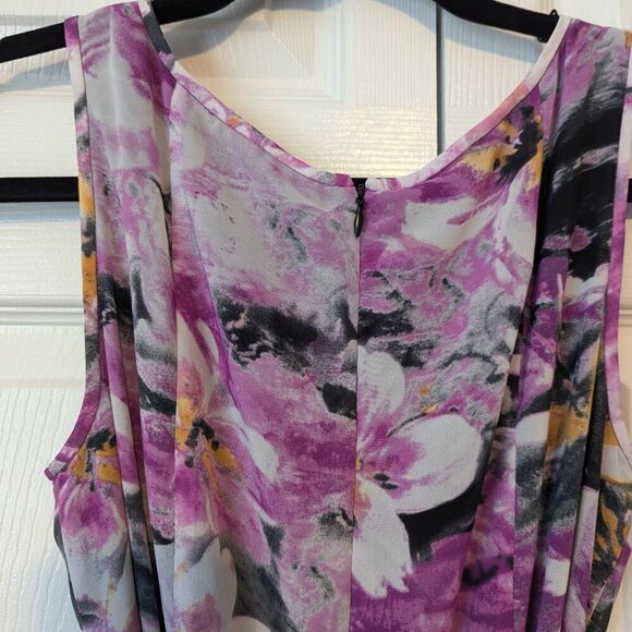 Adrianna Papell Pink and Black Floral Midi Dress - Picture 9 of 9